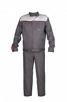 Костюм "Глобал-106-46": куртка, брюки (тёмно-серый с серым), тк. смесовая