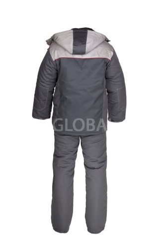 Костюм "Глобал-206-03": куртка, брюки, утепленный (тёмно-серый с серым), тк.смесовая фото 5