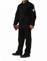 Костюм сварщика "Глобал-106-68" цельноспилковый: куртка, брюки (черный)