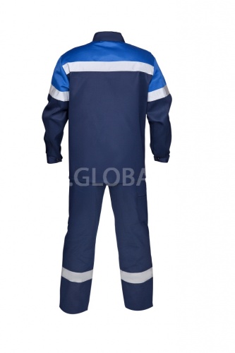 Костюм "Глобал-106-34": куртка, брюки (темно-синий с васильковым и СОП), тк. смесовая фото 3