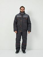 Костюм "Глобал-205-33": куртка, п/к, утепленный (т-серый с серым и с оранжевым, СОП-25) тк. смесовая