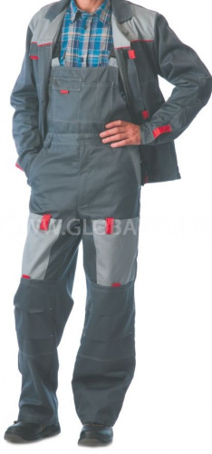 Костюм "Глобал-105-17": куртка, полукомбинезон (тёмно-серый с серым), тк. смесовая