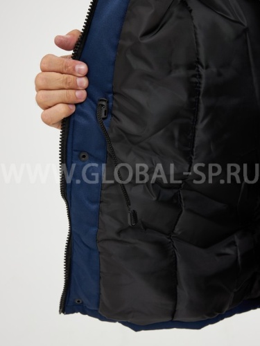 Куртка "Глобал-200-02" утепл.демисез.(черный с васильковым и СОП) тк. оксфорд фото 8
