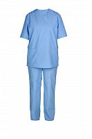 Костюм хирурга универсальный "Глобал-106-26": блуза, брюки (голубой) тк. смесовая
