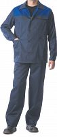 Костюм "Глобал-106-07": куртка, брюки (тёмно-синий с васильковым) тк. смесовая
