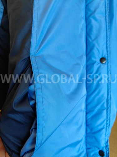 Куртка "Глобал-200-01" женская, утепленная (синяя с голубым), тк.100% п/э фото 4