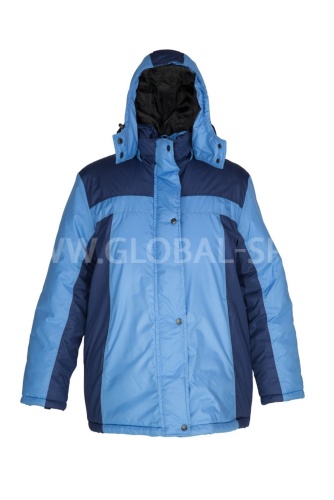 Куртка "Глобал-200-01" женская, утепленная (синяя с голубым), тк.100% п/э фото 2