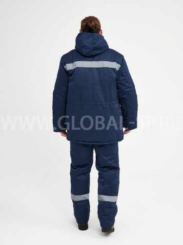 Костюм "Глобал-205-10" : куртка, п/к утеплённый (синий с васильковым и СОП 50мм), тк.смесовая фото 4