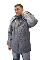 Куртка "Глобал-200-17" утепленная (серая со св.серым) тк. Lokker Мембрана