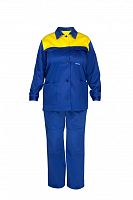 Костюм "Глобал-106-27" женский: куртка, брюки, (васильковый с желтым), тк.смесовая