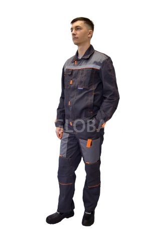 Костюм "Глобал 105-33": куртка, полукомбинезон (тёмно-серый с серым), тк. смесовая фото 2