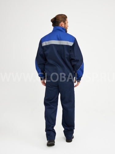 Костюм "Глобал-106-38": куртка, брюки (синий с васильковым и СОП), тк. смесовая фото 4