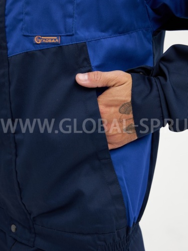 Костюм "Глобал-106-38": куртка, брюки (синий с васильковым и СОП), тк. смесовая фото 5