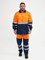 Костюм "Глобал-106-44" (оранжевый с синим с СОП 50мм): куртка, брюки, тк.смесовая