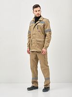 Костюм "Глобал-105-23": куртка, полукомбинезон (темно-бежевый и СОП) тк. смесовая