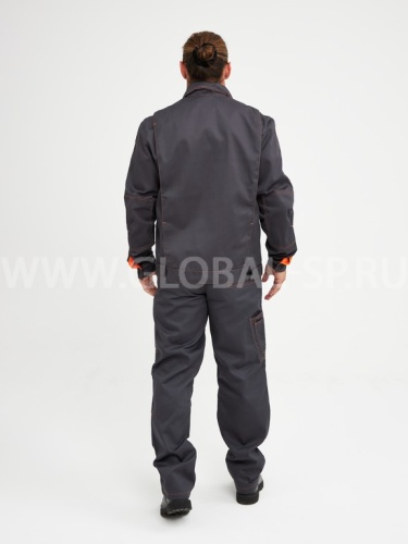 Костюм "Глобал 105-33": куртка, полукомбинезон (тёмно-серый с серым), тк. смесовая фото 3