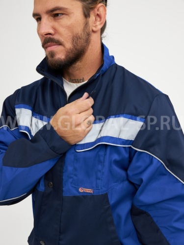 Костюм "Глобал-106-38": куртка, брюки (синий с васильковым и СОП), тк. смесовая фото 6