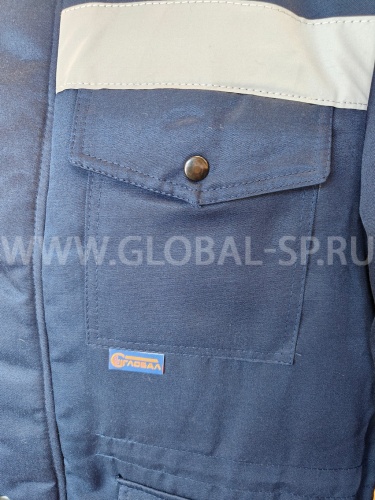 Костюм утеплённый "Глобал-205-09": куртка, п/к (тёмно-синий  и СОП) тк.смесовая  фото 7