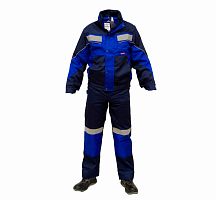 Костюм "Глобал-106-38": куртка, брюки (синий с васильковым и СОП), тк. смесовая