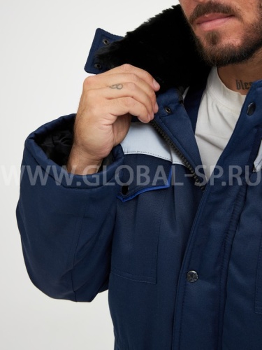 Костюм "Глобал-205-10" : куртка, п/к утеплённый (синий с васильковым и СОП 50мм), тк.смесовая фото 6