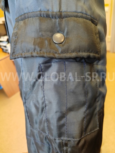 Костюм "Глобал-205-02" утепленный: куртка, полукомбинезон (тёмно-синий с чёрным), тк.100% п/э фото 8
