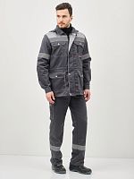 Костюм "Глобал-105-30": куртка, полукомбинезон (темно-серый со светло-серым и СОП) тк. смесовая