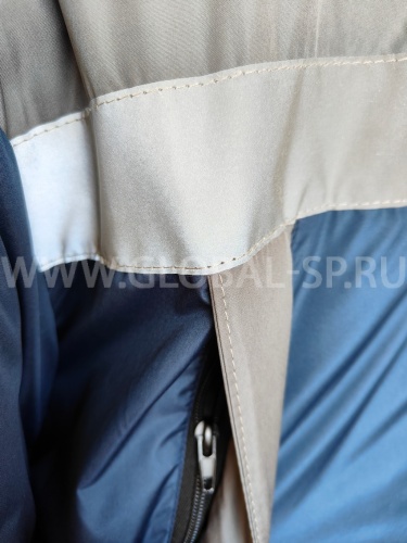 Куртка "Глобал-200-13" утепленная (темно-синий со светло-серым и СОП) тк. Dewspo фото 6