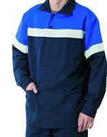 Куртка "Глобал-100-04"  (тёмно-синий с васильковым и СОП), ткань смесовая