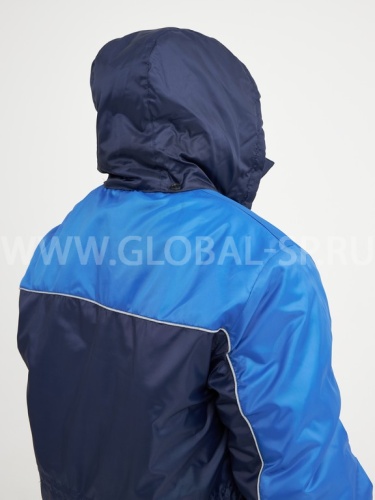 Костюм "Глобал-205-01": куртка, п/к, утепл. (тёмно-синий с васильковым) тк. оксфорд фото 8
