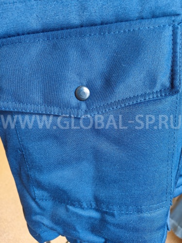 Костюм утеплённый "Глобал-205-09": куртка, п/к (тёмно-синий  и СОП) тк.смесовая  фото 8