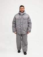 Костюм "Глобал-206-04": куртка, брюки, утепленный (серый со светло-серым), тк.смесовая