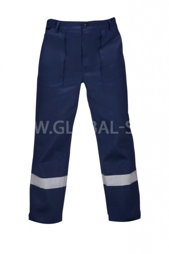 Костюм "Глобал-106-34": куртка, брюки (темно-синий с васильковым и СОП), тк. смесовая фото 2