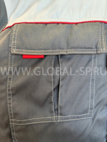 Костюм "Глобал-206-03": куртка, брюки, утепленный (тёмно-серый с серым), тк.смесовая фото 9
