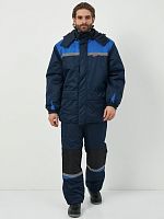 Костюм "Глобал-206-05": куртка с отстегивающим утеплителем, брюки (синий с васильковым), тк.100% п/э