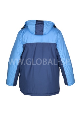 Куртка "Глобал-200-01" женская, утепленная (синяя с голубым), тк.100% п/э фото 3