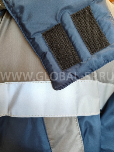 Куртка "Глобал-200-13" утепленная (темно-синий со светло-серым и СОП) тк. Dewspo фото 5