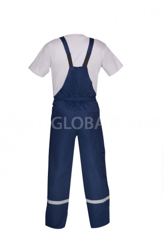 Костюм "Глобал-105-13": куртка, полукомбинезон (синий с красным кантом и СОП25мм) тк. смесовая фото 3