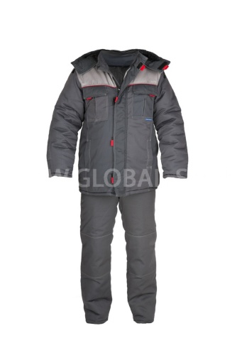Костюм "Глобал-206-03": куртка, брюки, утепленный (тёмно-серый с серым), тк.смесовая фото 6