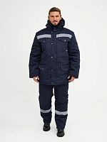 Костюм "Глобал 205-12" утеплённый :куртка, п/к (синий с серым кантом и СОП), тк. смесовая