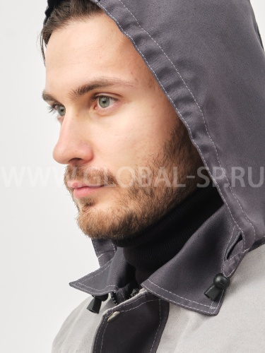 Костюм "Глобал-105-22": куртка, полукомбинезон (темно-серый со светло-серым и СОП) тк. смесовая фото 8