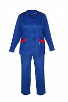 Костюм "Глобал-106-12" женский: куртка, брюки (васильковый с красным) тк.смесовая